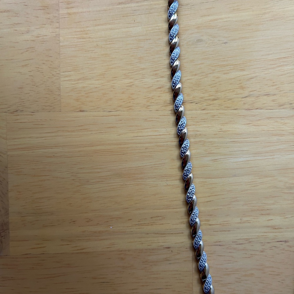 Sterling Silver Gold Tennis Bracelet - Picture 4 of 5